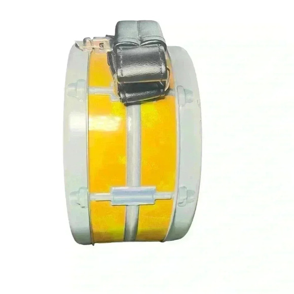 Vintage Looney Tunes Classic Tweety Drum Tin Tote Leather Handle & Latch Closure - Picture 3 of 7